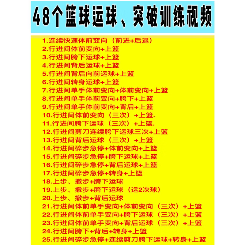 篮球训练视频教学基础教程全集完整版
